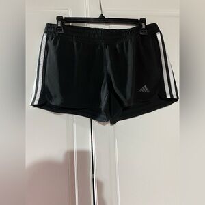 Adidas Women's Black Shorts with White Stripes